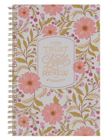 Cuaderno Espiral Tapa Blanda | Trust In The Lord, Coral Cascade (Isaiah 40:31)