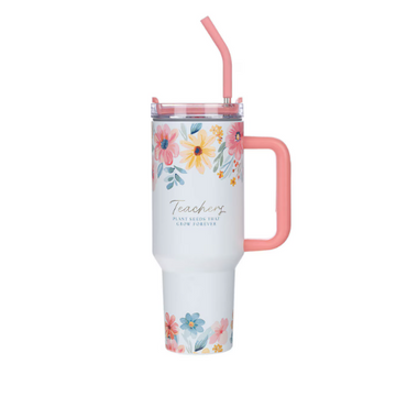 Tumbler Acero Inoxidable 40 oz con Popote | Teachers Plant Seeds