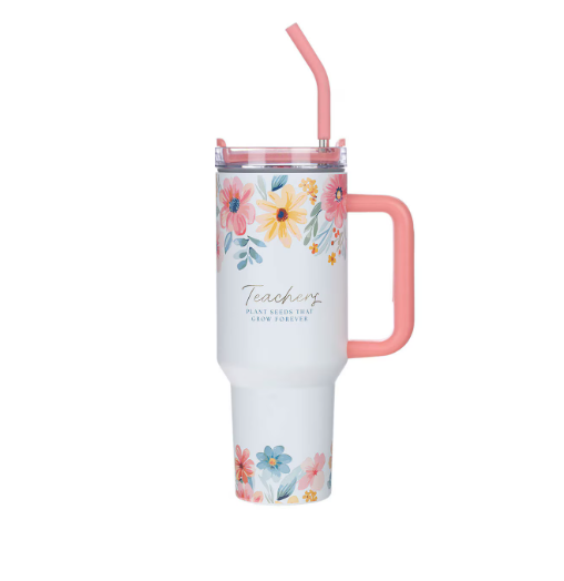 Tumbler Acero Inoxidable 40 oz con Popote | Teachers Plant Seeds