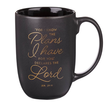 Taza Cerámica I Know the Plans Graphite Gray | Jeremías 29:11