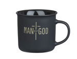 Taza Cerámica Mate Negra Man of God | 1 Timoteo 6:11