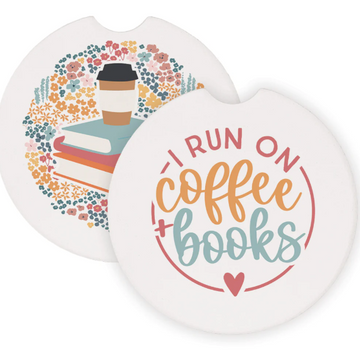 Posavasos Cerámicos para Auto | Coffee + Books Florales