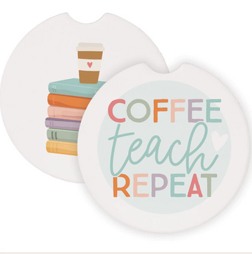 Posavasos de Cerámica para Auto | Coffee Teach Book Stack