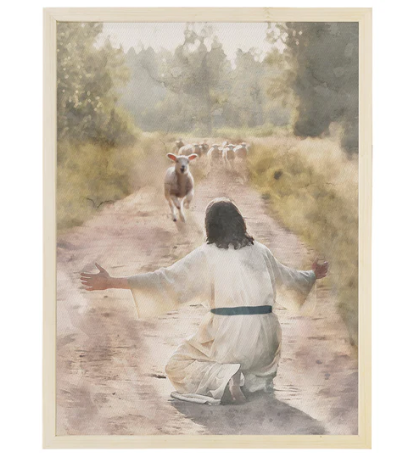 Prodigal Lamb Returns | Thin Framed Wall Art