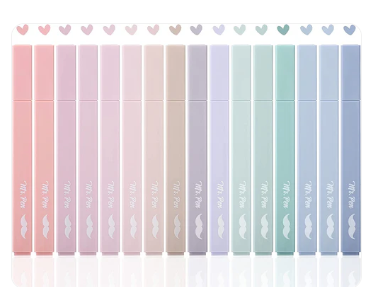 Set de 16 Resaltadores Colores Morandi | Punta Cincel