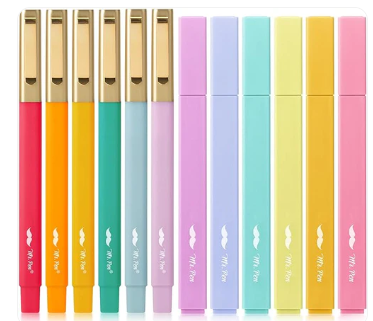 Set de 12 Resaltadores y Bolígrafos Aesthetic | Sin Traspaso