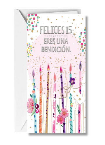Postal Billetera Felices 15 - Eres una Bendición