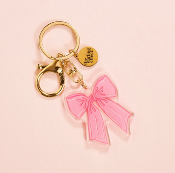 Bow Pink Acrylic Keychain