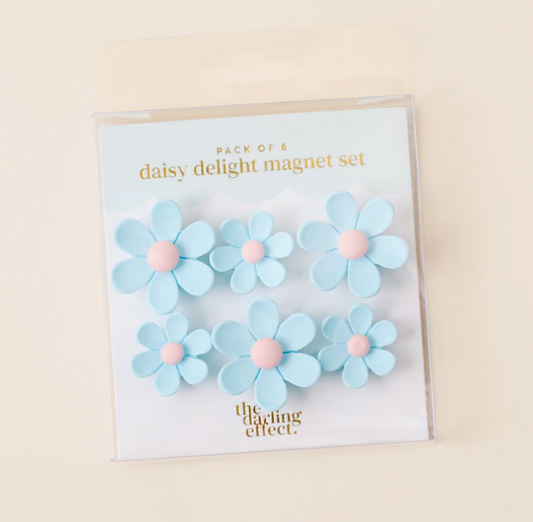 Blue Daisy Delight Magnet Set