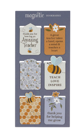 Amazing Teacher Blossom and Bees Magnetic Bookmark Set
