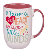 Big Heart White and Pink Ceramic Coffee Mug