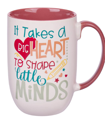 Big Heart White and Pink Ceramic Coffee Mug