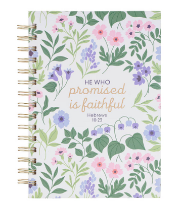 Faithful Promise Lavender Garden Spiral Journal | Heb 10:23