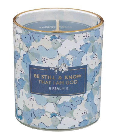 Be Still and Know Seaside Breeze Scented Candle in a Glass Jar - Psalm 46:10