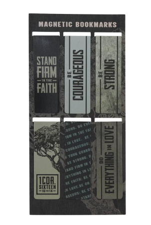 Stand Firm Neutral-tone Magnetic Bookmark Set | 1 Corinthians 16:13-14