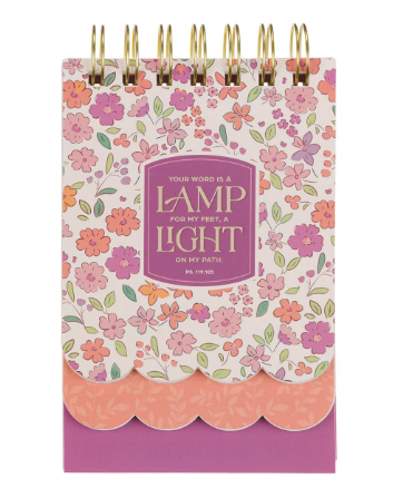 Lamp for My Feet Pink Meadow Tiered Spiral Notepad | Psalm 119:105