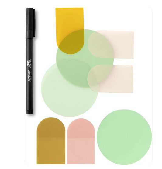 Bible Transparent Sticky Notes, 150 Sheets, Matera Glow + Pen