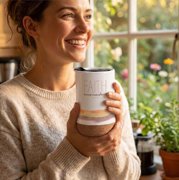Cork Bottom Tumbler Faith Moves |Vaso con fondo de corcho Faith Moves