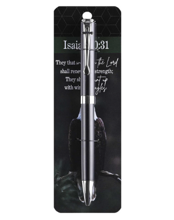 Pen Eagle Isaiah 40:31 Black | Pluma Águila Isaías 40:31 Negro