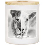 Vela Cordero y León Blanco y Negro | Cera de Soja 11 oz, 2 Mechas
