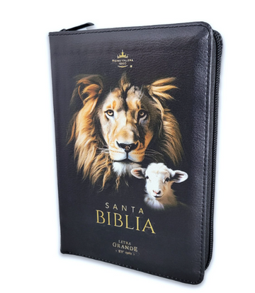 Biblia con Cierre Compacta 10 puntos RV1960 imit piel león y cordero con índice