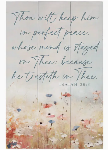 Cuadro Isaiah 26:3 Flowers - Rustic Pallets |Isaías 26:3 Flores - Rústicos