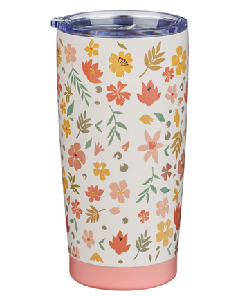 Tumbler de Viaje Acero Inoxidable | World's Greatest Mom, Floral Durazno