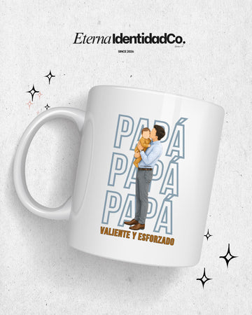 Taza Valiente y Esforzado | Papá - Eterna Identidad Co.