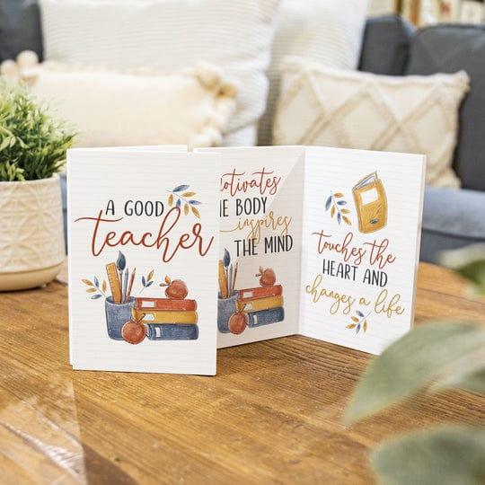 A Good Teacher Motivates The Body Inspires The Mind Wooden Keepsake Card - Pura Vida Books