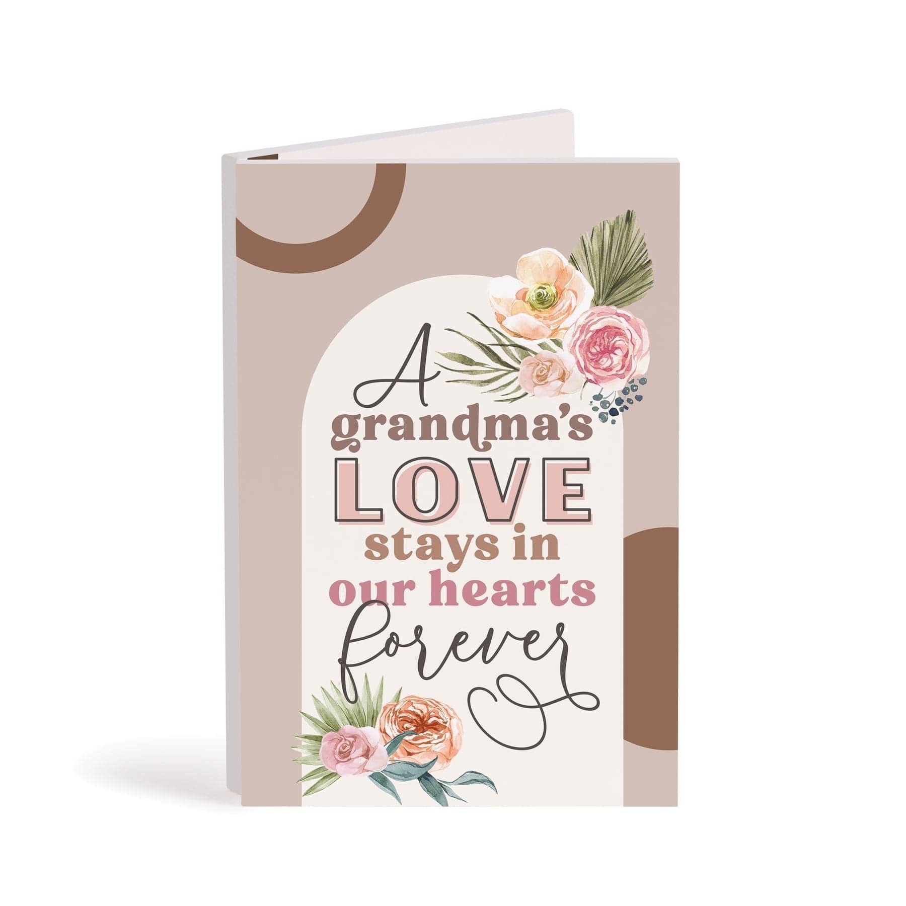 A Grandma's Love Stays In Our Hearts Forever Wooden Keepsake Card - Pura Vida Books