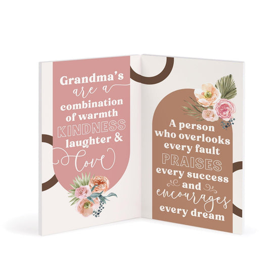 A Grandma's Love Stays In Our Hearts Forever Wooden Keepsake Card - Pura Vida Books