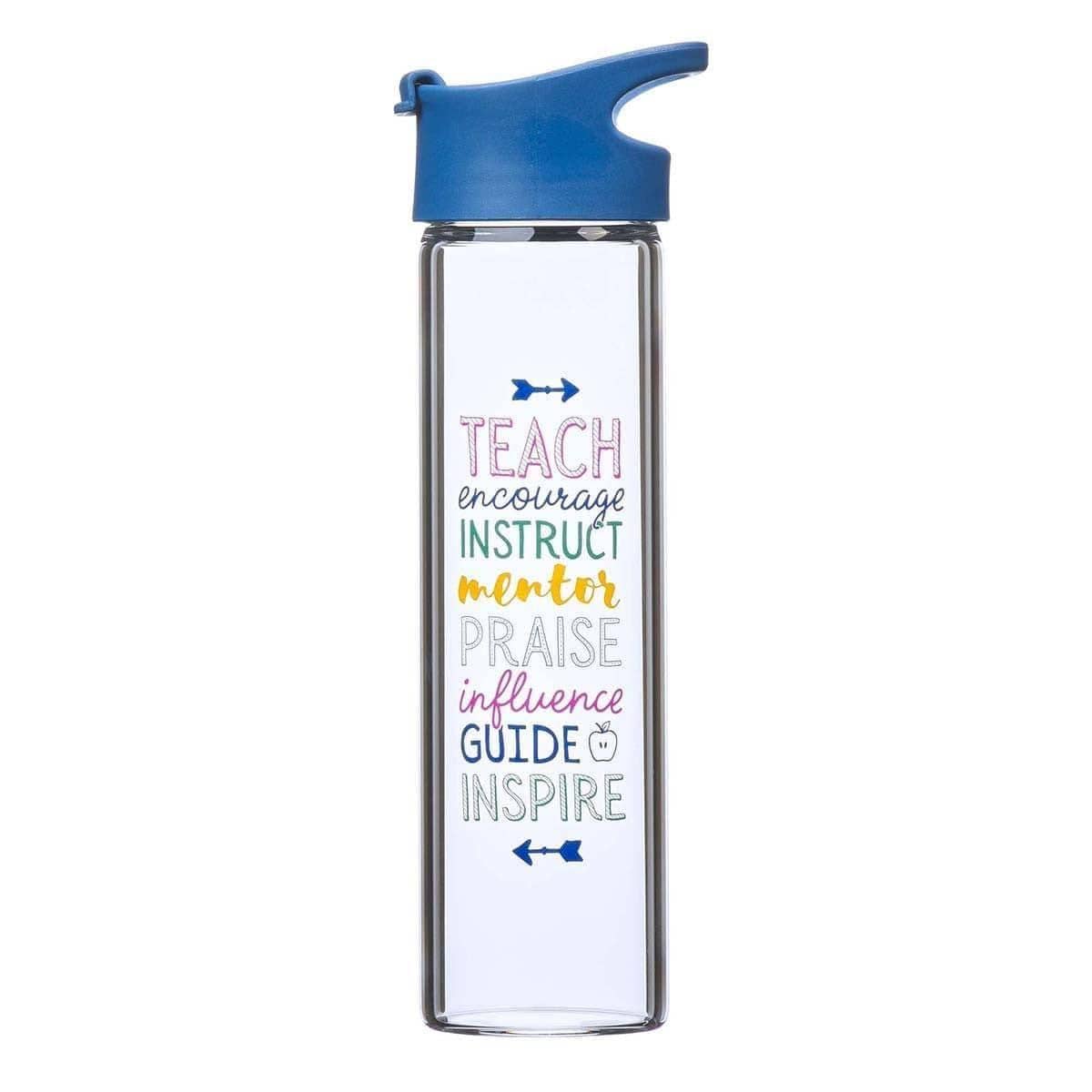 A Great Teacher Glass Water Bottle - Pura Vida Books