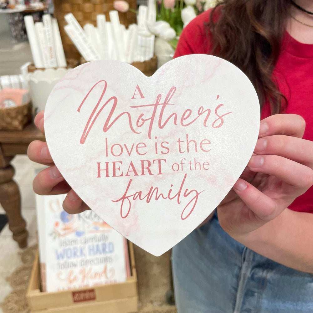 A Mother's Love Is The Heart Of The Family Heart Shape Décor - Pura Vida Books