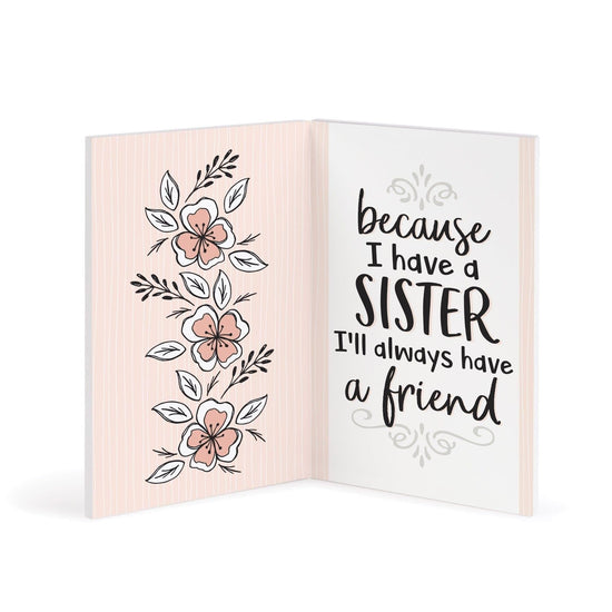 A Sister's Love Wooden Keepsake Card - Pura Vida Books