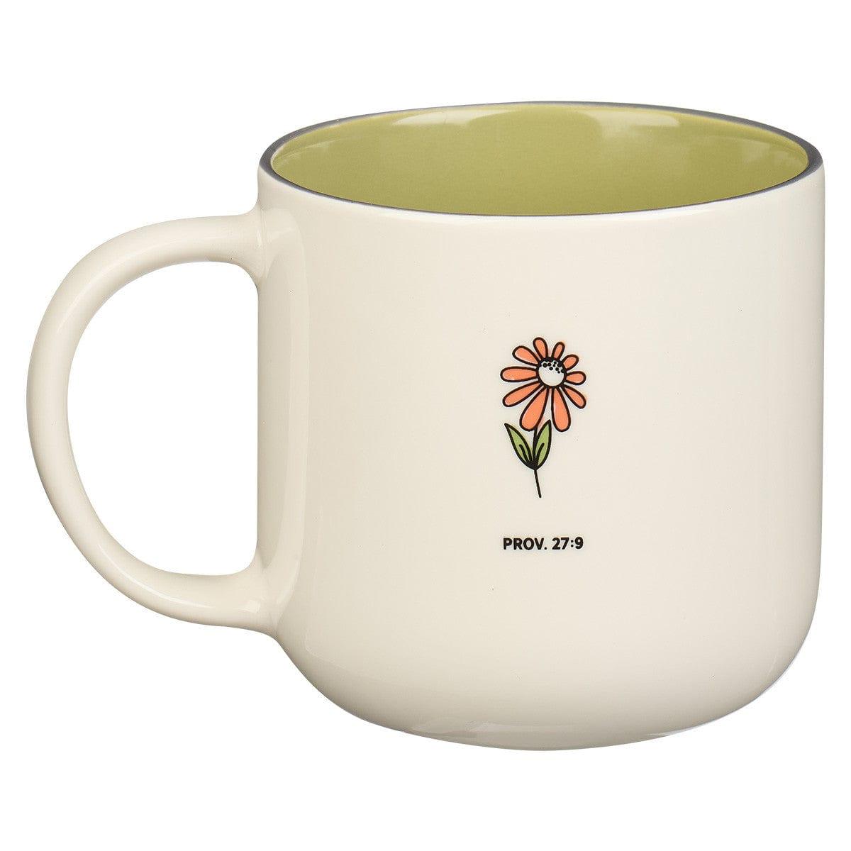 A Sweet Friendship White and Green Ceramic Mug - Pura Vida Books