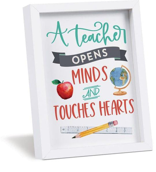 A Teacher Opens Minds & Touches Hearts Mini Magnetic Frame - Pura Vida Books