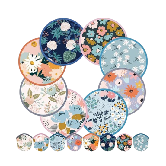 Abanicos de mano doblables con funda en variedad de diseños florales