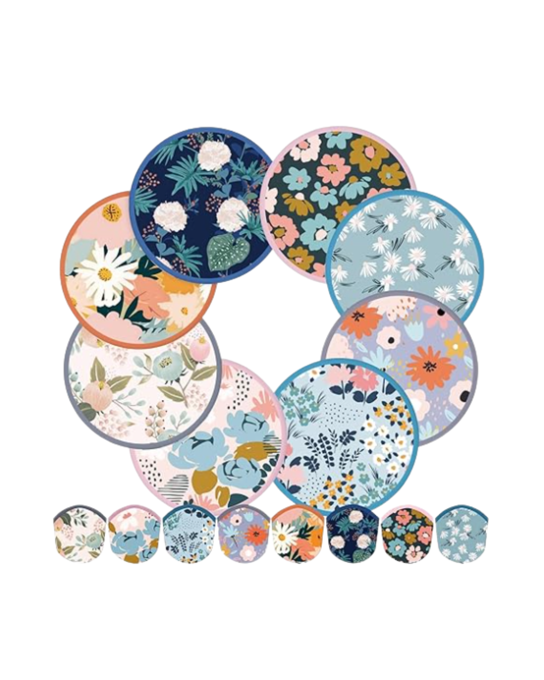 Abanicos de mano doblables con funda en variedad de diseños florales