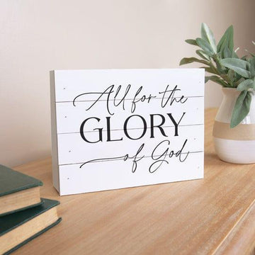 All For The Glory Of God Tabletop Pallet Décor - Pura Vida Books