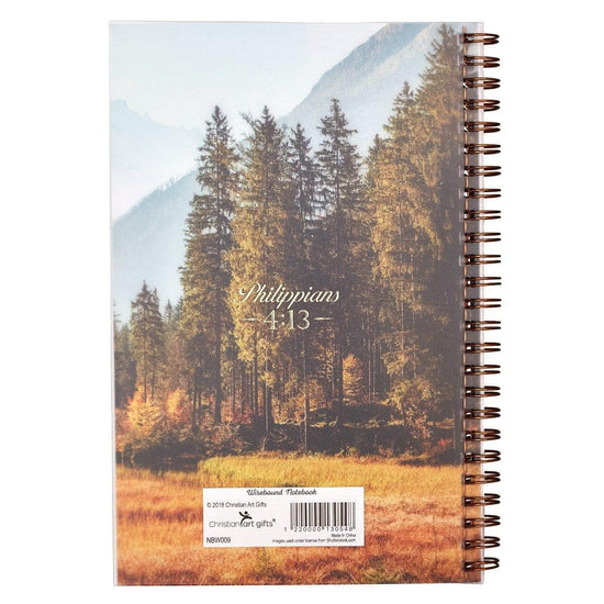 All Things Through Christ Wirebound Notebook - Philippians 4:13 - Pura Vida Books