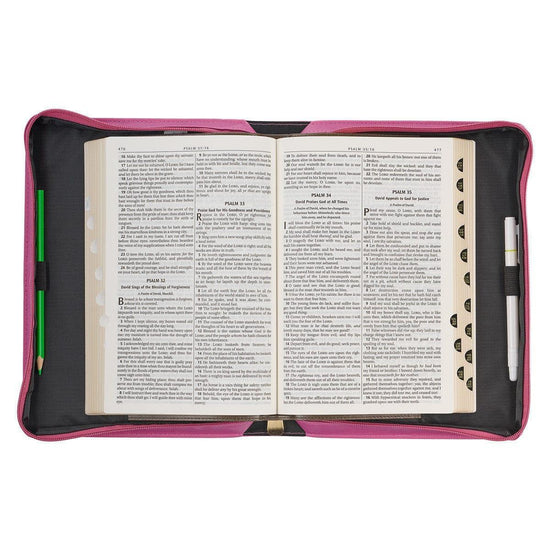 Amazing Grace Flower Field Pink Faux Leather Fashion Bible Cover - Pura Vida Books