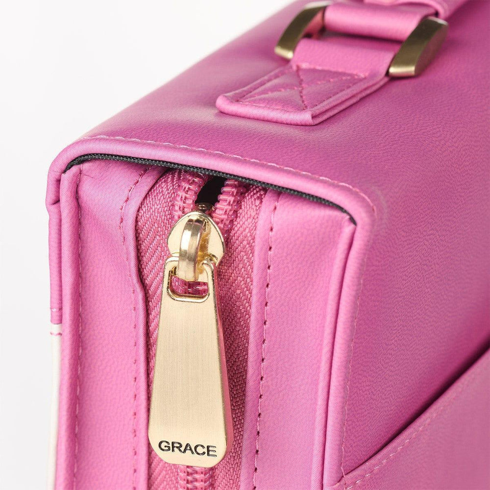 Amazing Grace Flower Field Pink Faux Leather Fashion Bible Cover - Pura Vida Books