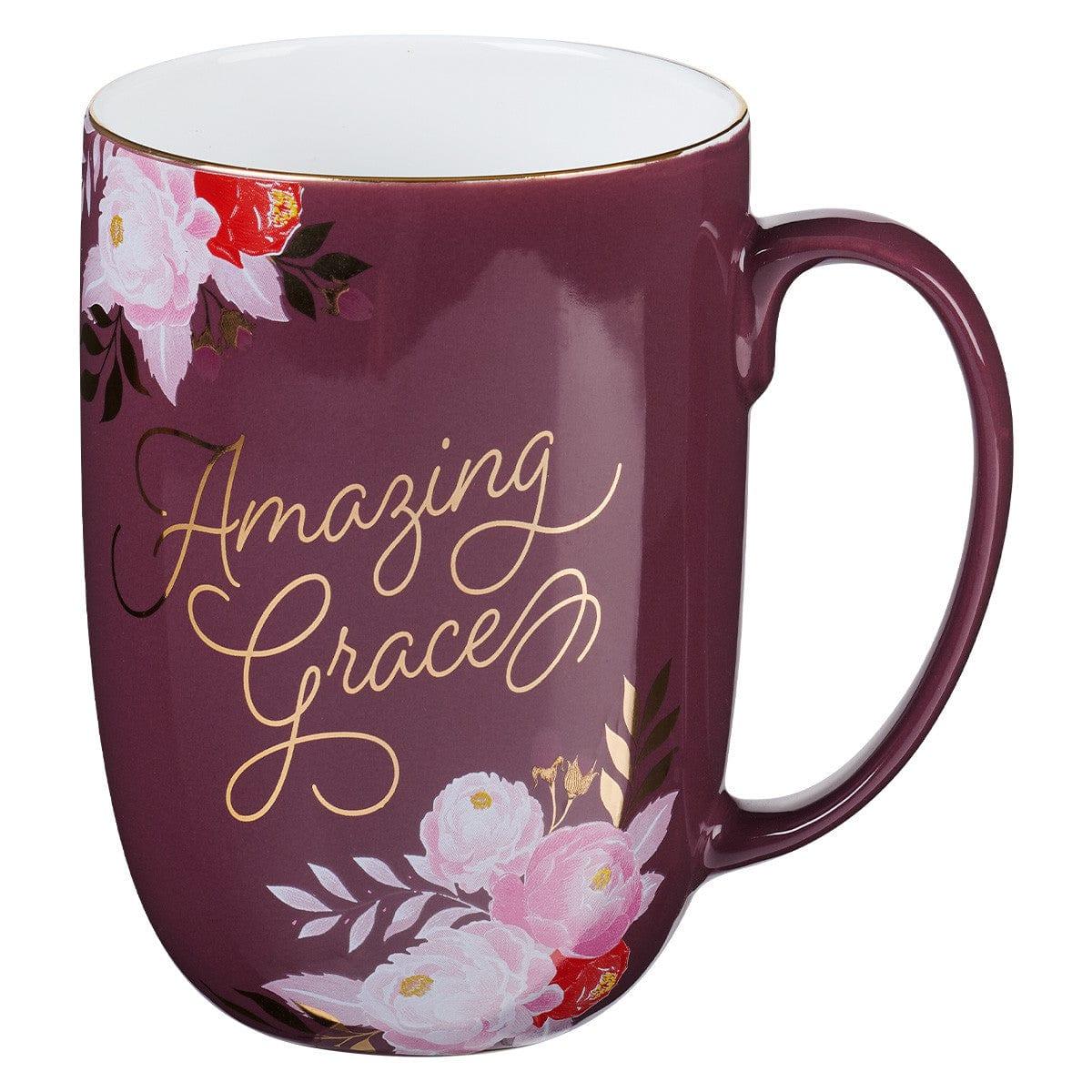 Amazing Grace Mulberry Pink Ceramic Coffee Mug - Pura Vida Books