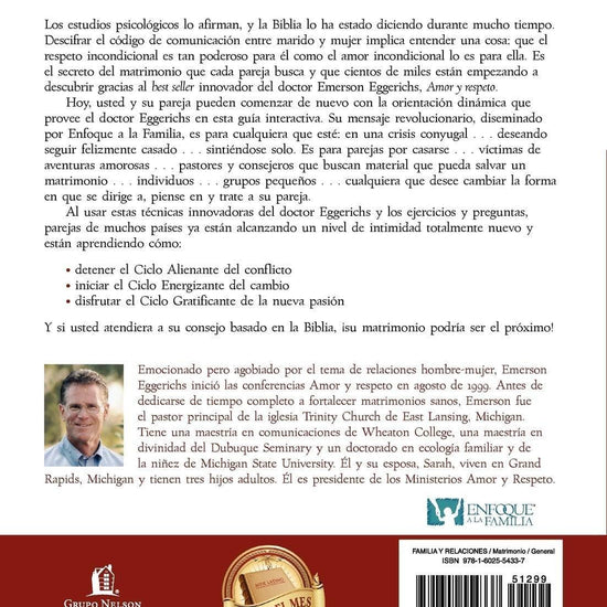 Amor y Respeto: Cuaderno de Ejercicios - Dr. Emerson Eggerichs - Pura Vida Books