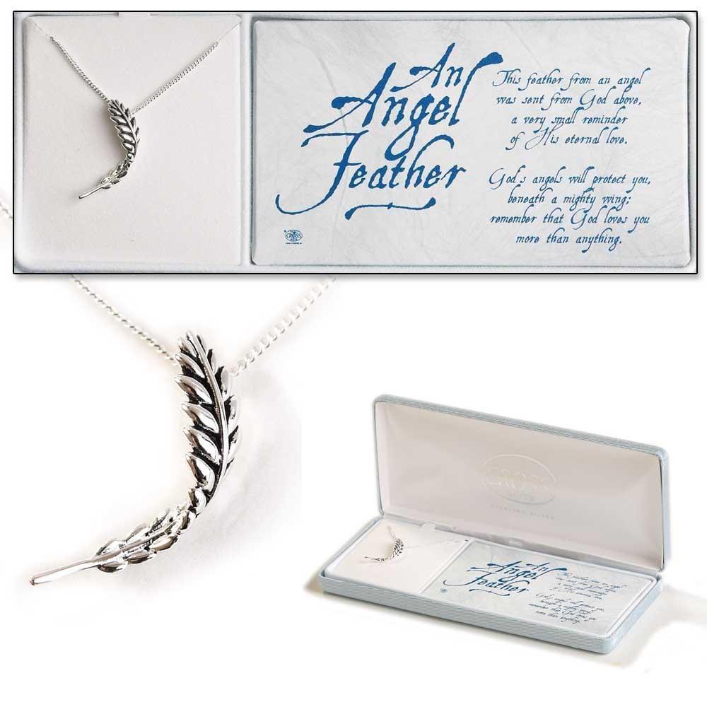 An Angel Feather Necklace 18 inch Silver Plated Chain - Pura Vida Books