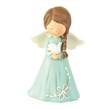 Angel with Dove Figurine, Blue - Pura Vida Books