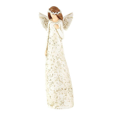 Angel with Hand on Heart Figurine - Pura Vida Books