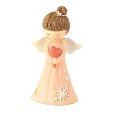 Angel with Heart Figurine, Peach - Pura Vida Books