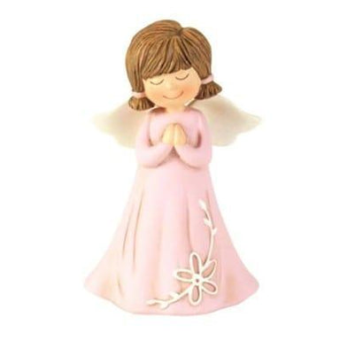 Angel with Pray Hands Figurine, Pink - Pura Vida Books