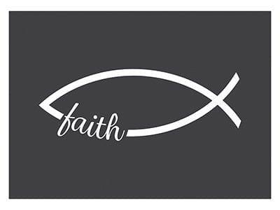 Auto Vinyl Decal Fish Faith White 6x2.25in - Pura Vida Books